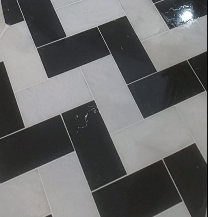 Rotiling services - Herringbone marble